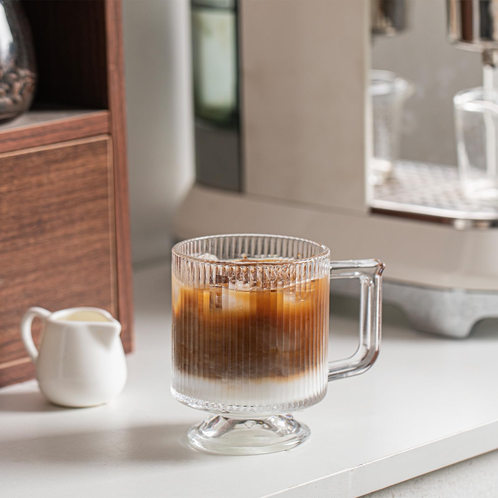 Taza INSETLAN de vidrio de 10 onzas, versátil para café y té.