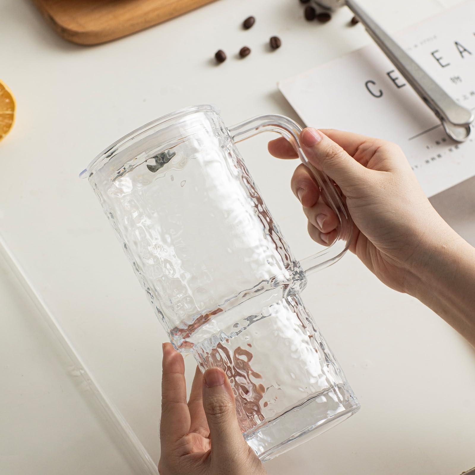 INSETLAN juego de 2 vasos de vidrio 26oz para uso diario