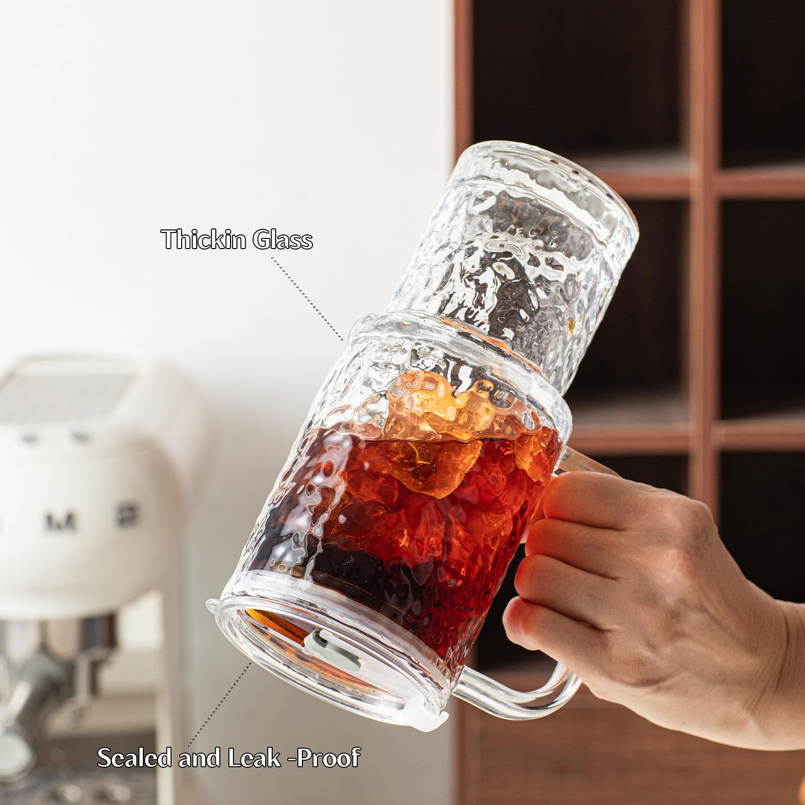 INSETLAN 26oz vaso de vidrio caben en portavasos del coche