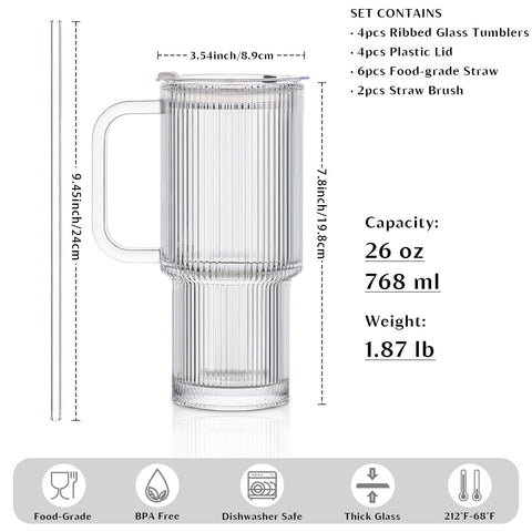 INSETLAN vaso con asa ergonómica, agarre cómodo para casa o la oficina.