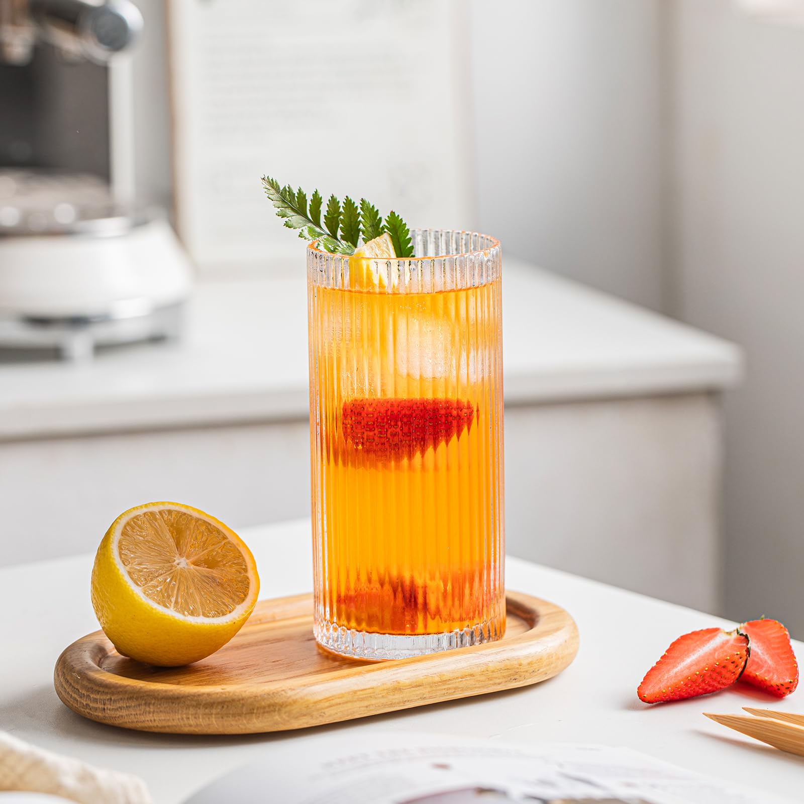 INSETLAN vasos cristal multifuncionales, uso versátil para bebidas, postres y batidos.