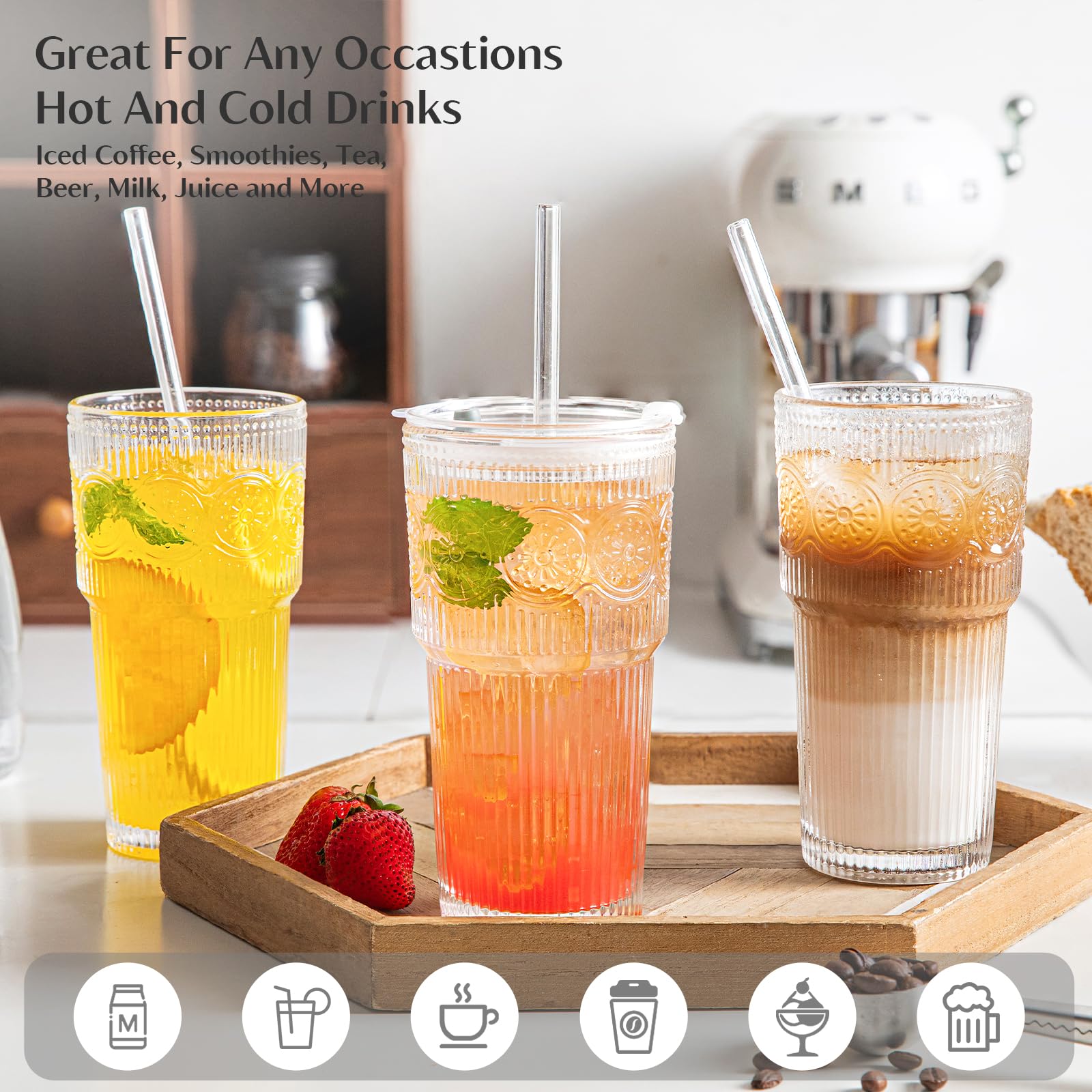 INSETLAN vaso cristal 20oz apto lavavajillas, sin olores