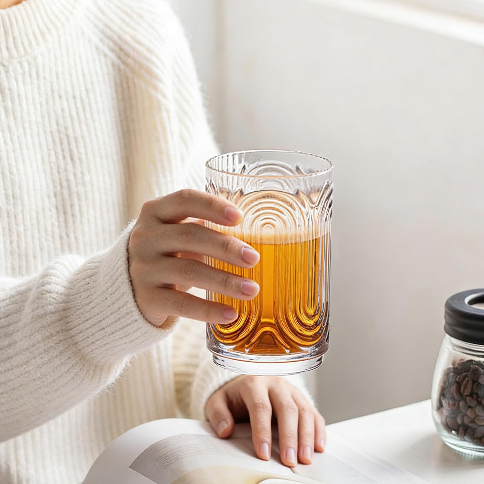 INSETLAN vasos vidrio para té y café, versátiles para caliente o frío.