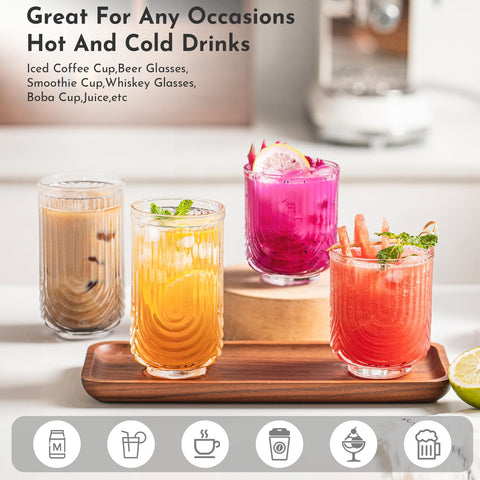 INSETLAN vaso vintage para bar, perfecto para cócteles y bebidas frías