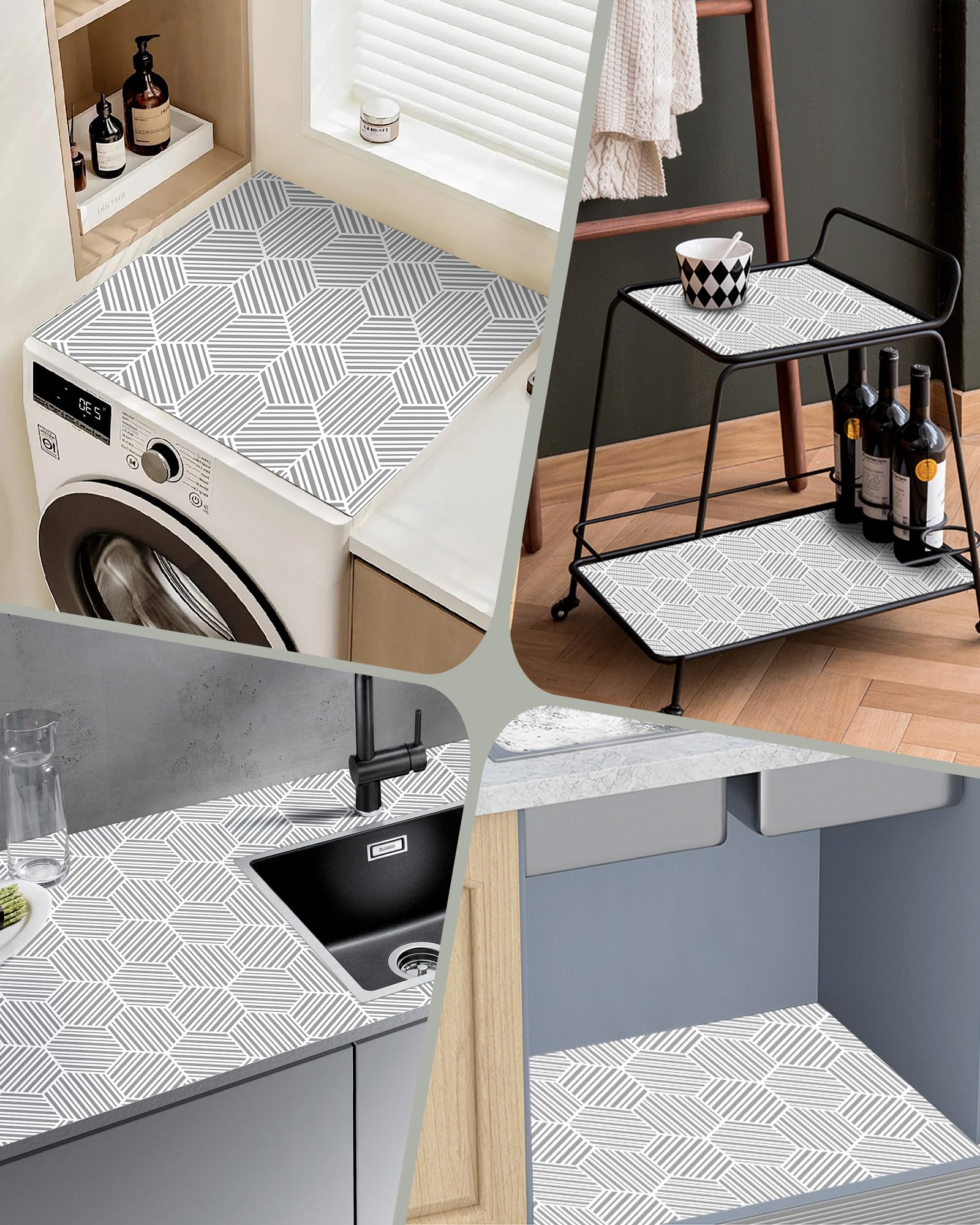 Forro de cocina Insigoo gris con diseño hexagonal protege superficies