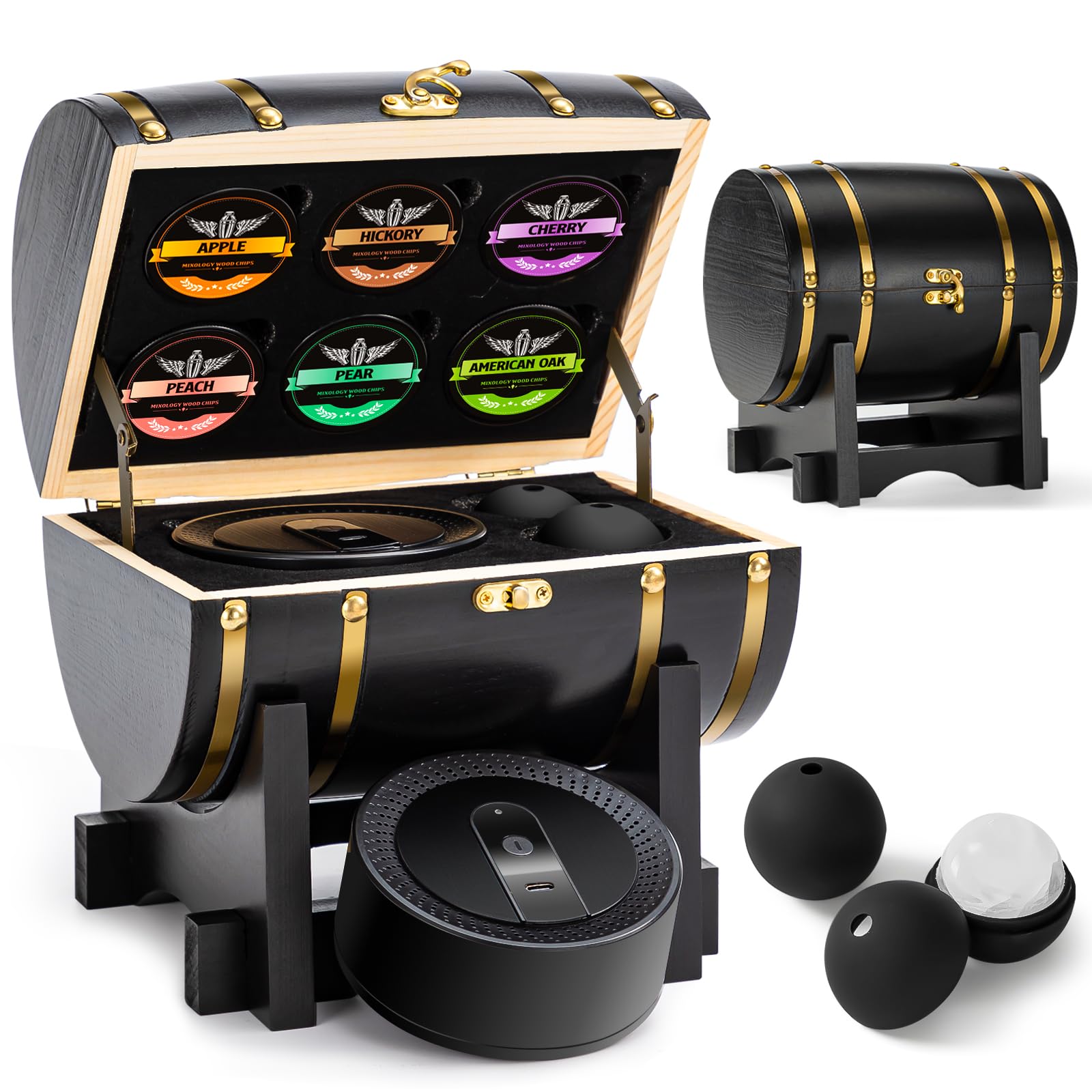 INSISART whisky smoker con Barril de madera en exhibicion decorativa