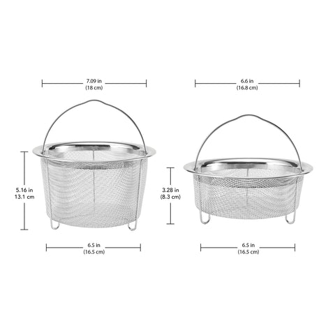 Cesta de vapor Instant Pot de acero inoxidable pequeña, perfecta para vegetales pequeños.