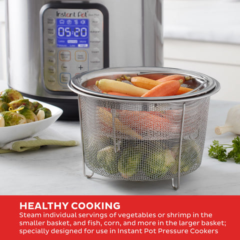 Cestas de malla Instant Pot, uso doble como vaporera y escurridor.