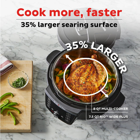 Panel de control ergonómico del Instant Pot RIO Wide Plus