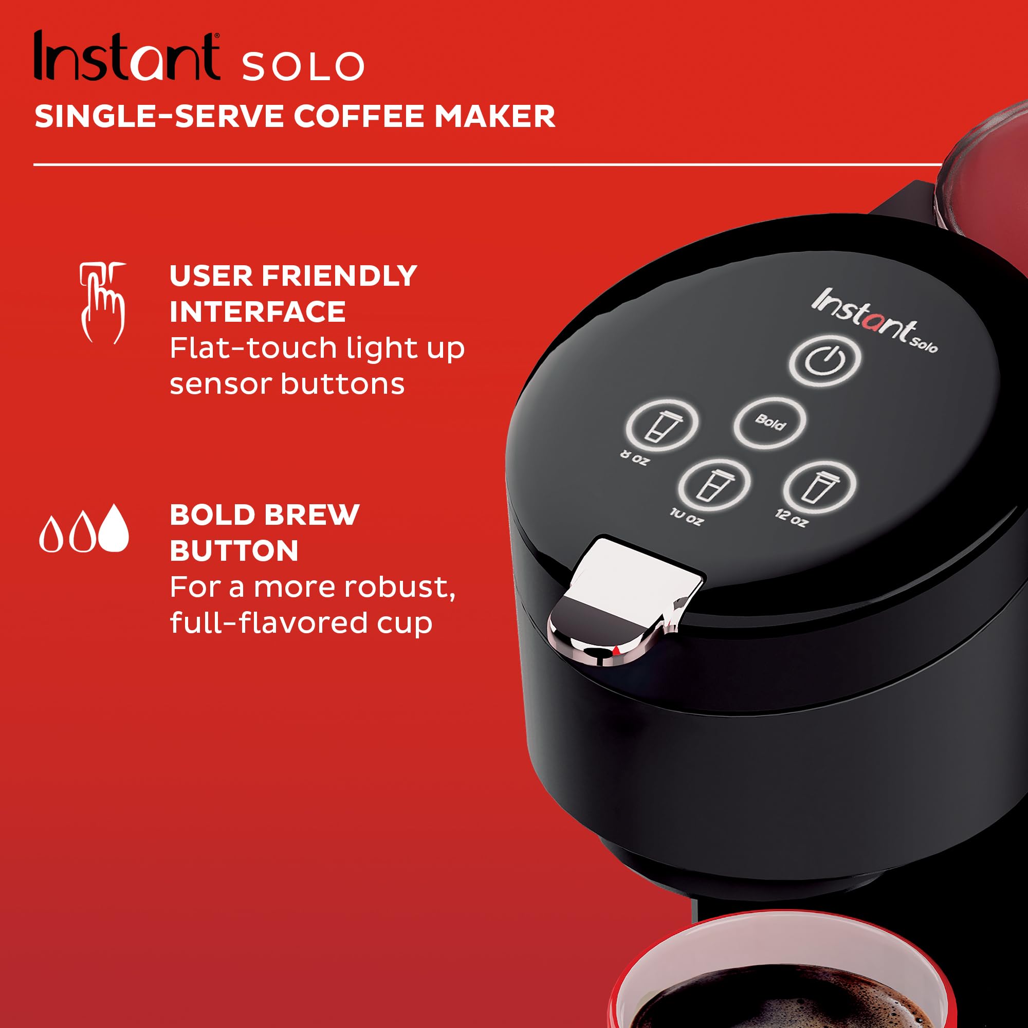 Instant Solo: interfaz intuitiva y alertas sonoras.