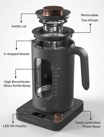 INTASTING control de temperatura con pomo preciso para té y café