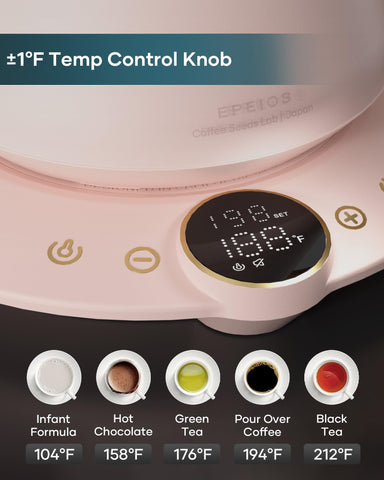 INTASTING hervidor con control de temperatura preciso para resultados consistentes.