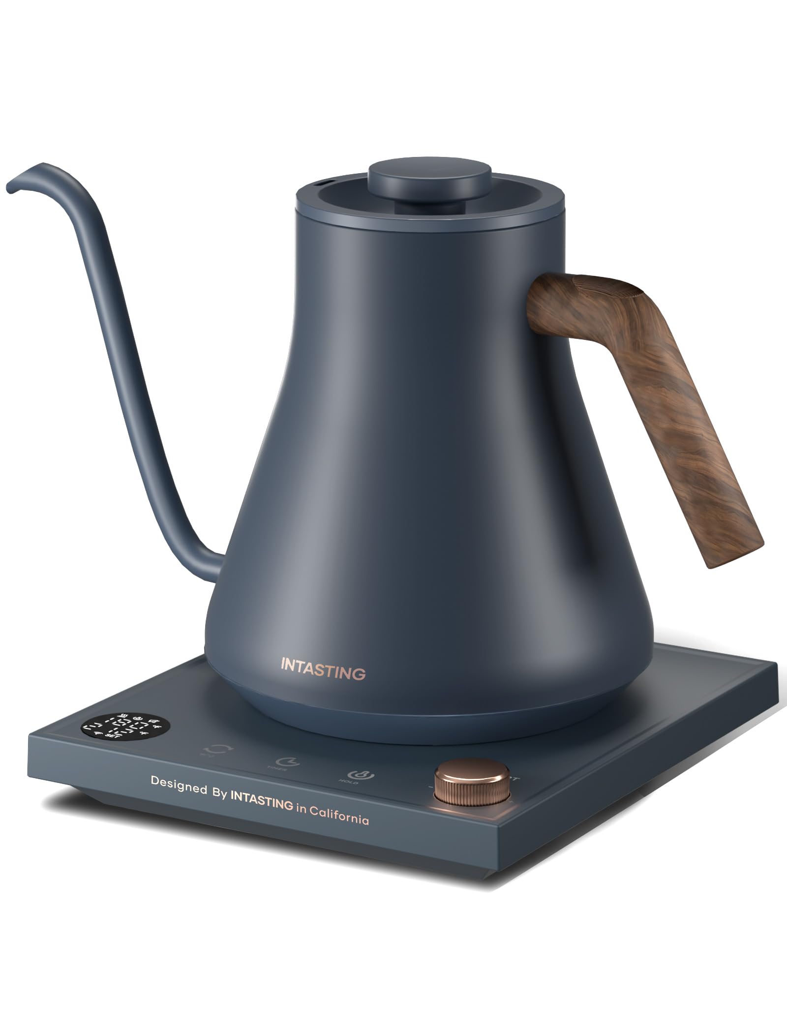 INTASTING hervidor eléctrico con base azul marino para control de temperatura preciso