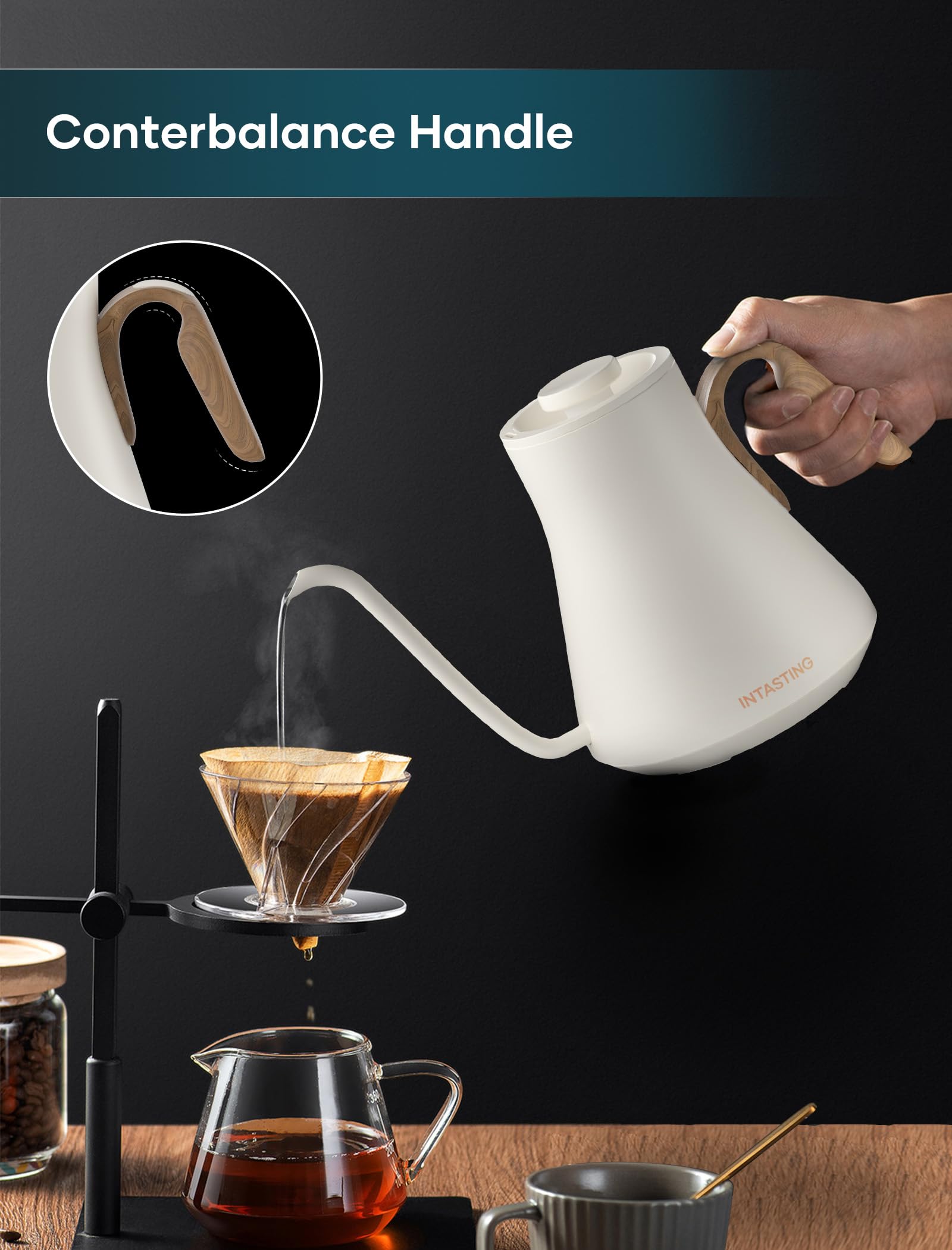 INTASTING base inteligente que ajusta temperatura con precisión.