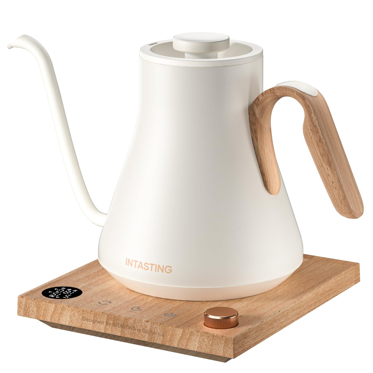 INTASTING hervidor crema con pico cuello de ganso para vertido preciso.