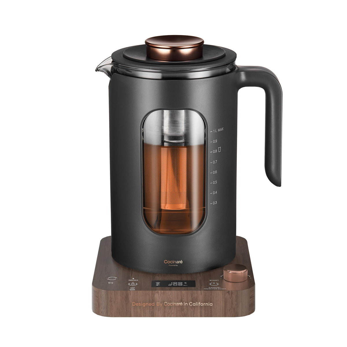 intasting hervidor eléctrico de vidrio con infusor para infusionar tés y hierbas