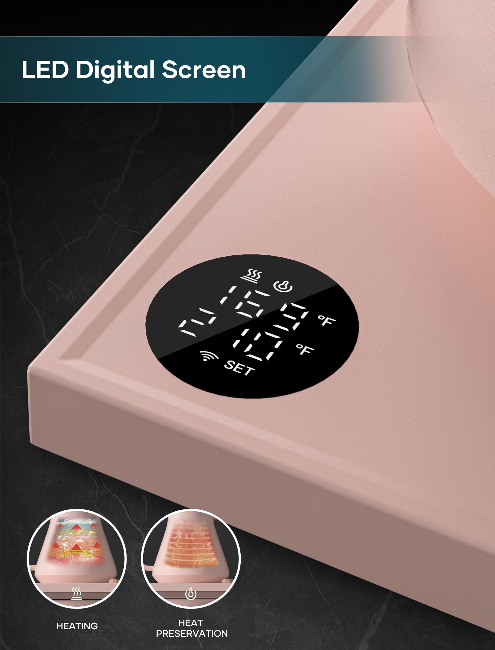 Intasting hervidor electrico base: temperatura objetivo en la pantalla