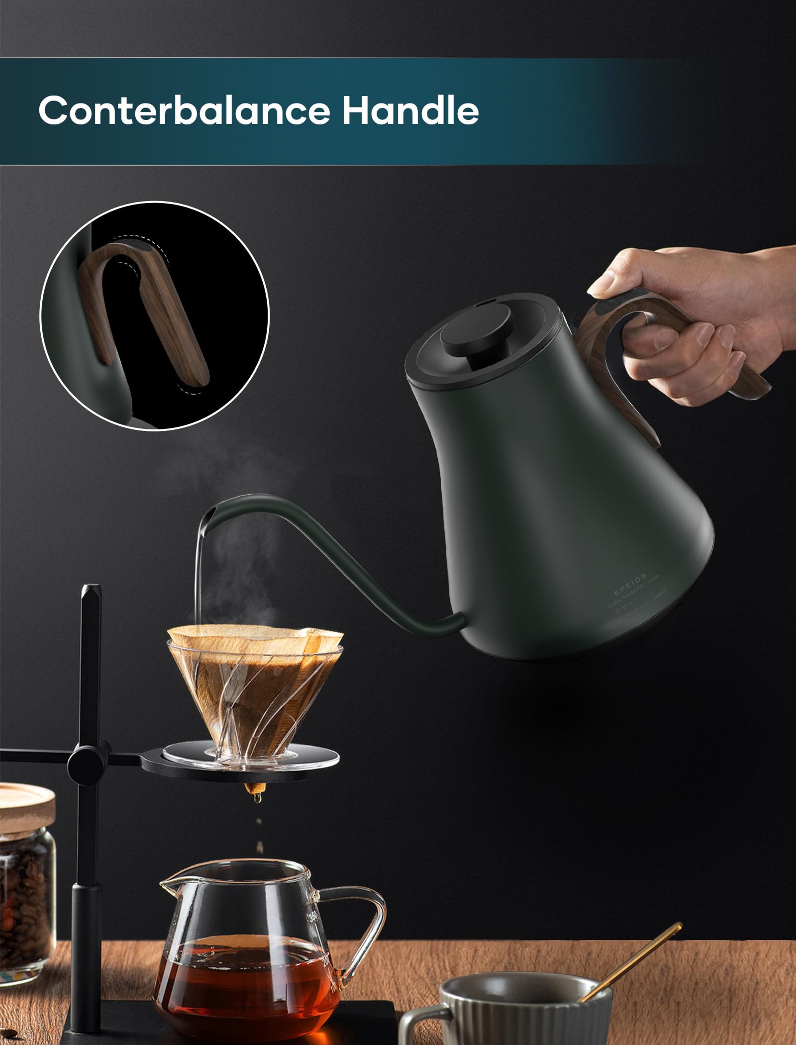 INTASTING hervidor con pantalla de temperatura para control preciso.