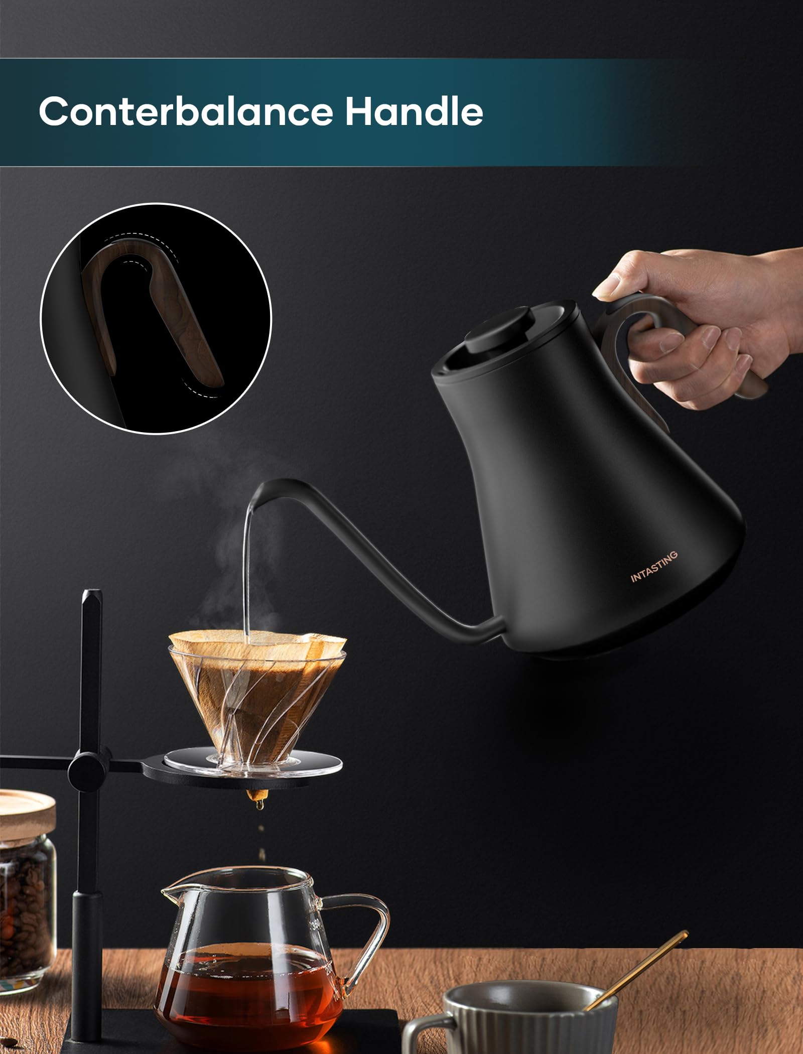 Intasting olla eléctrica con interior de acero inoxidable para agua limpia.