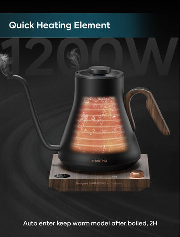 Intasting sensor sin plástico garantiza agua pura en cada hervido.