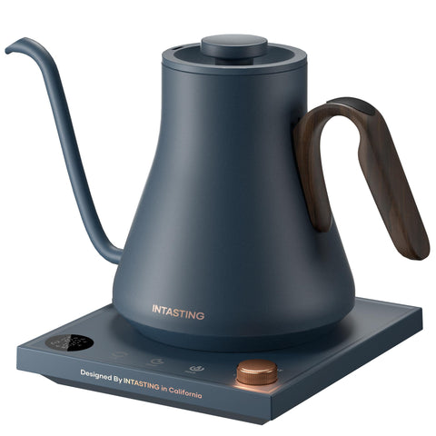 INTASTING Tetera cuello de cisne azul marino con capacidad 0.9 L para vertidos precisos.