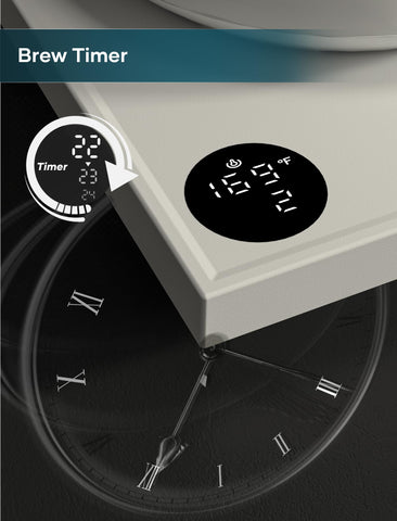 INTASTING tetera eléctrica con cronómetro digital para infusionar con precisión.