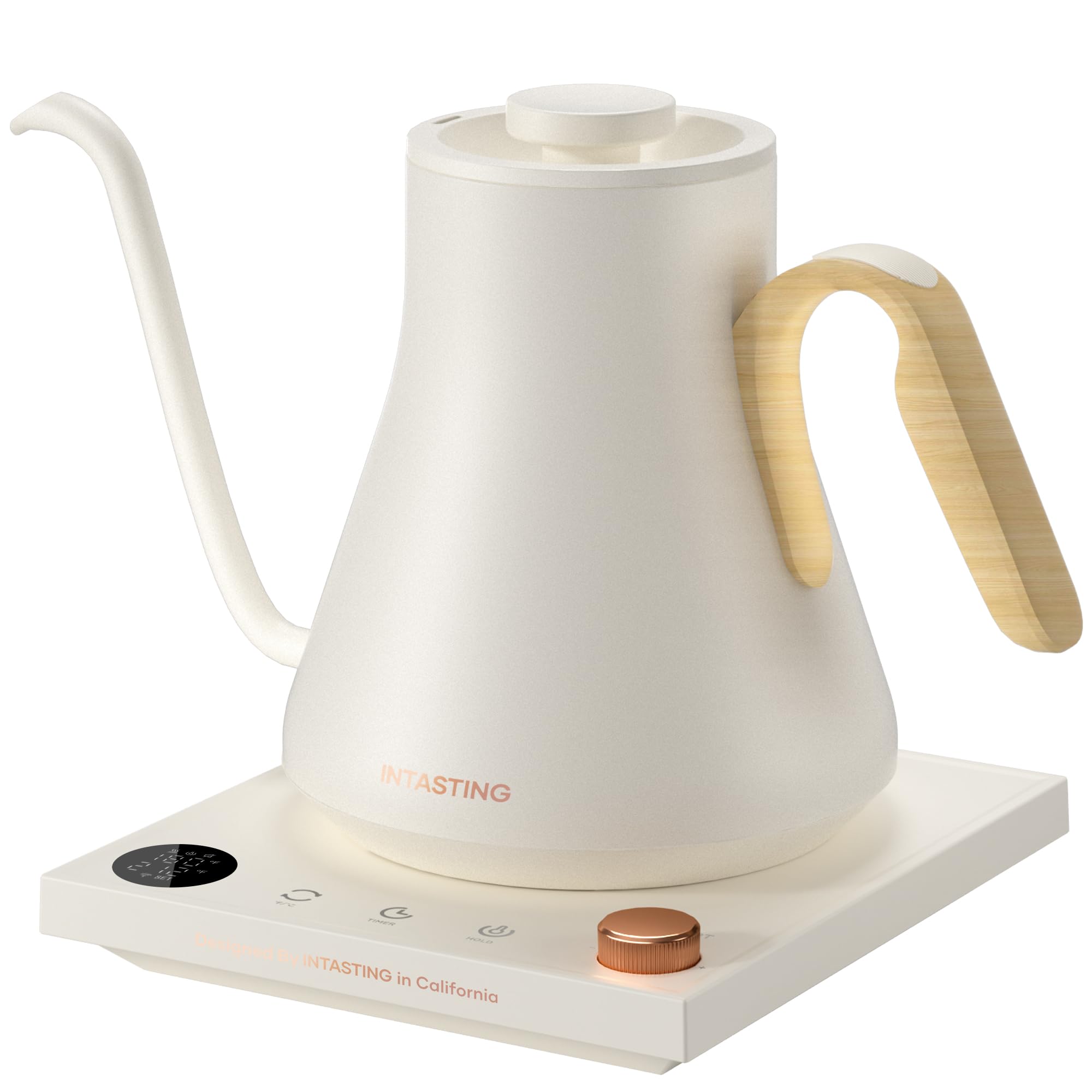 INTASTING tetera eléctrica con cuello de ganso para vertidos precisos.