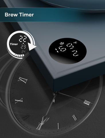 INTASTING Tetera con reloj digital para cronometrar la preparación.