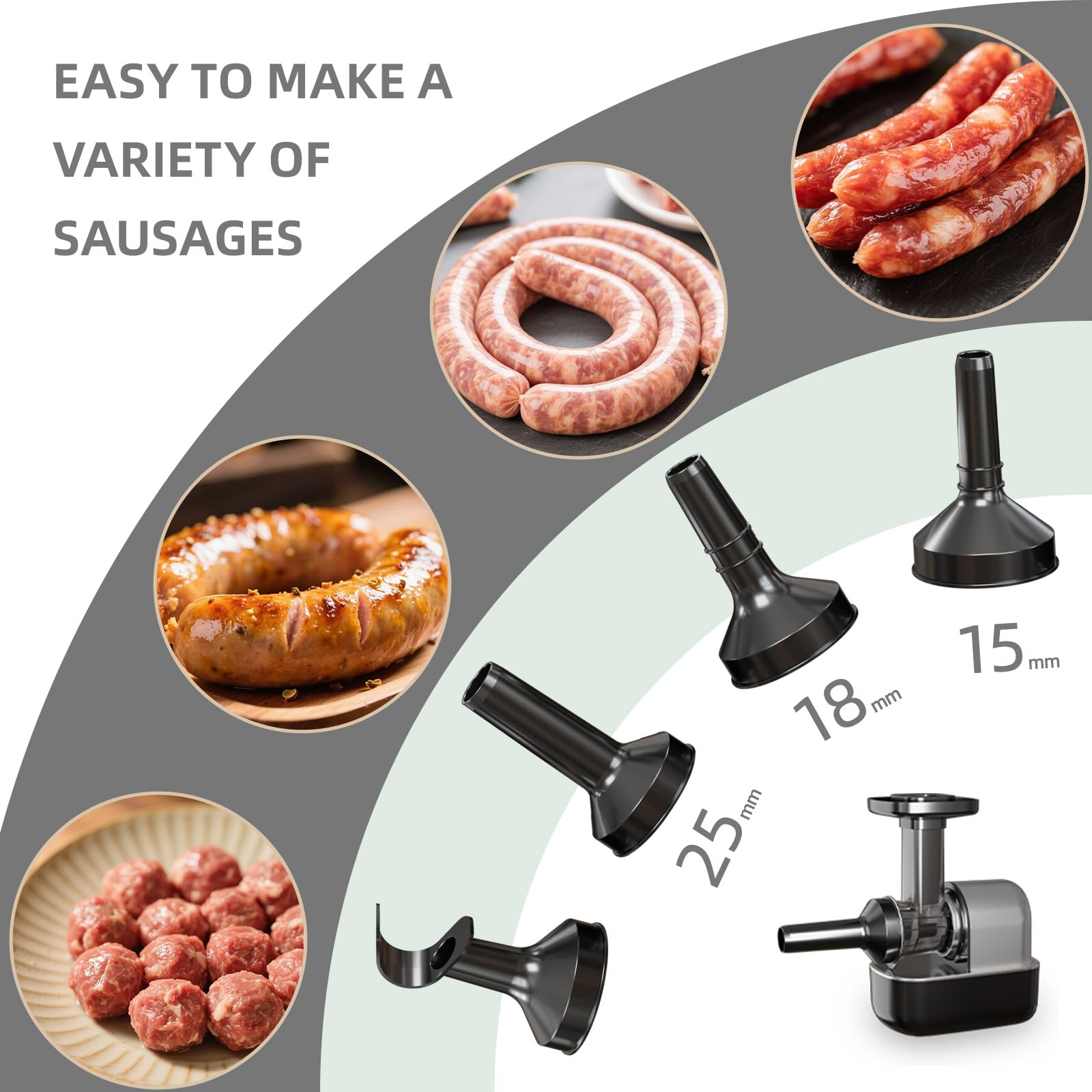 Intermain tubo embutir albóndigas para bolas uniformes y deliciosas.