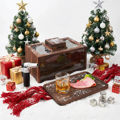 Intoo Lifes caja de humo de nogal negro para cocteles, realza aroma y complejidad