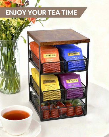 IntreLife estante compacto para barra de té en cocinas pequeñas.