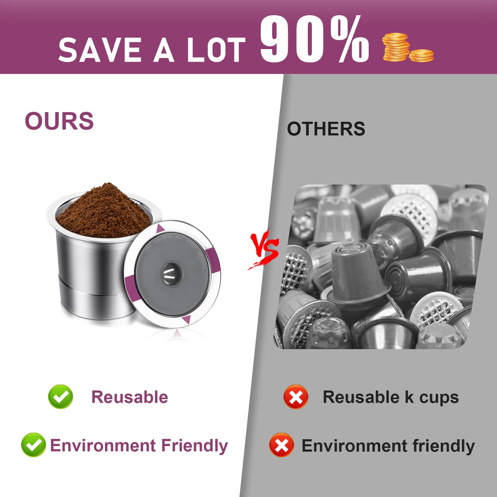 Inwoditeki-k-cups-lavable-en-lavavajillas cápsulas fáciles de limpiar.