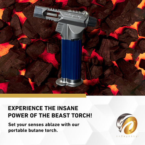 inZaynity Beast Torch Lighter con perilla de ajuste de flama para precisión