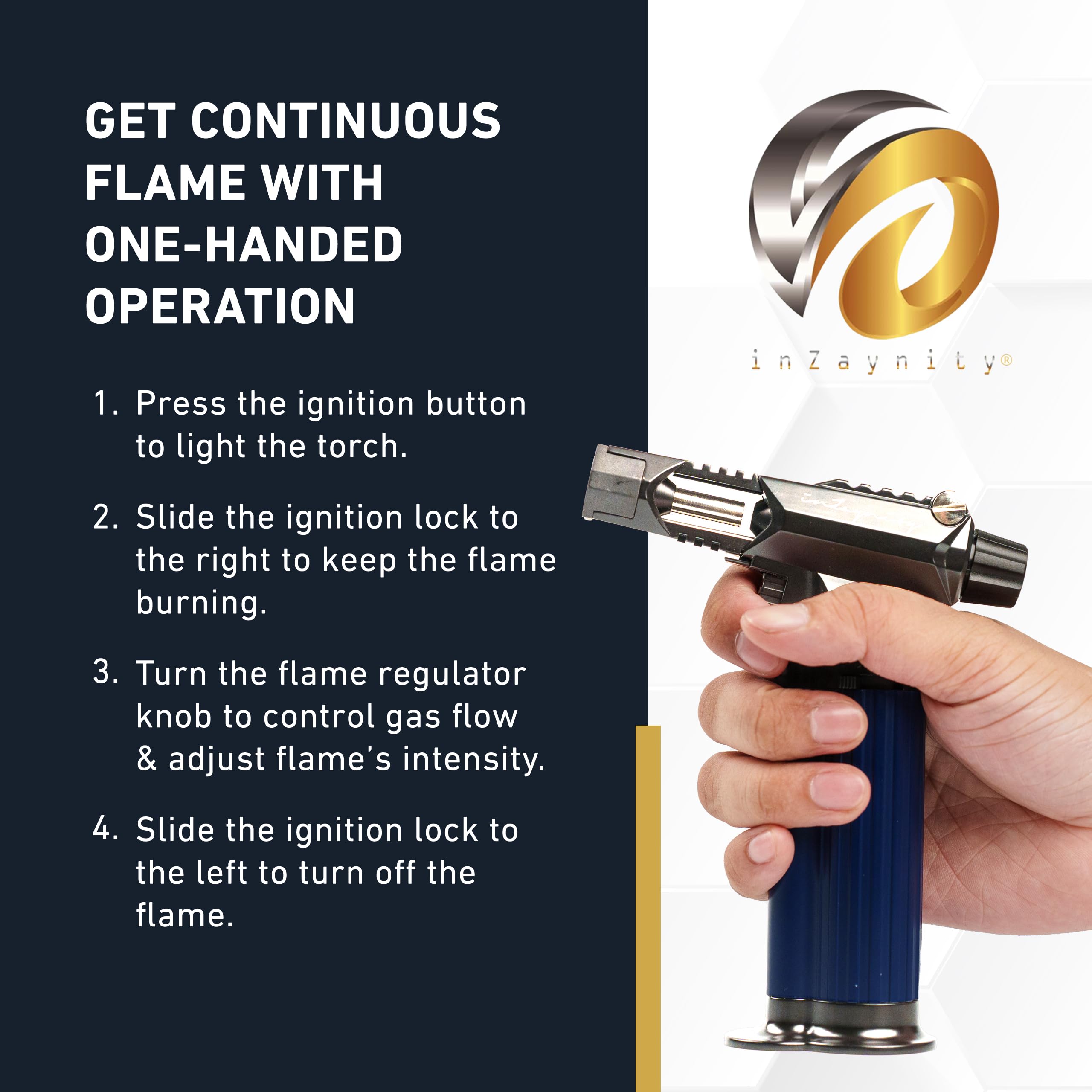 inZaynity Beast Torch Lighter arte-resina, llama controlada