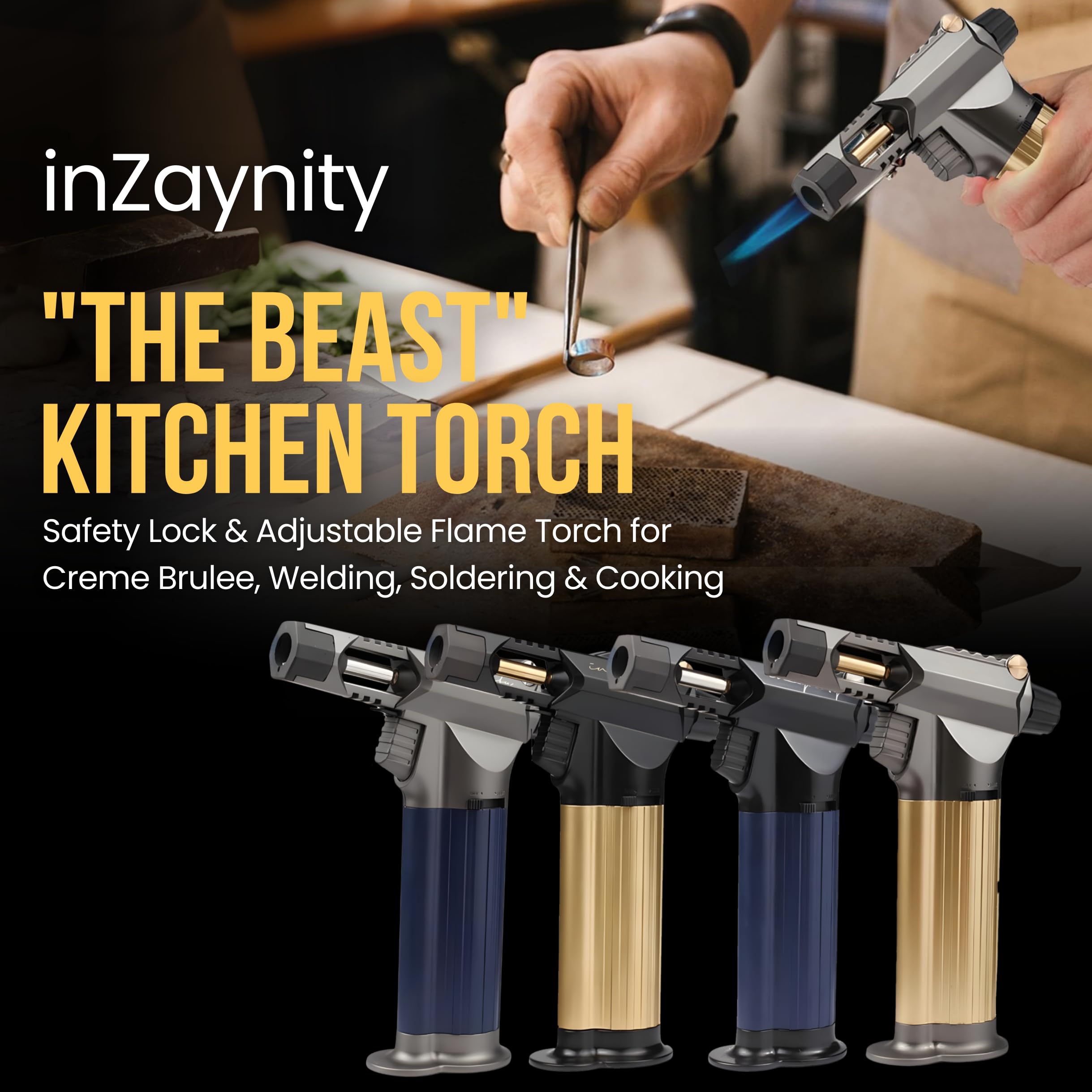 inZaynity Beast Torch Lighter para soldadura ligera y artes, llama precisa