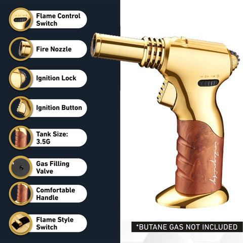 inZaynity pistola de llama para crème brûlée con control preciso de calor