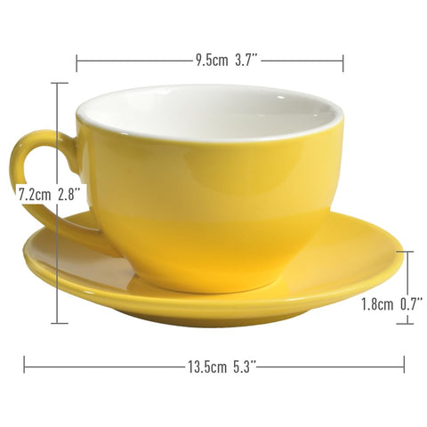 IonEgg taza de porcelana amarilla para latte, agarre cómodo y rendimiento diario.