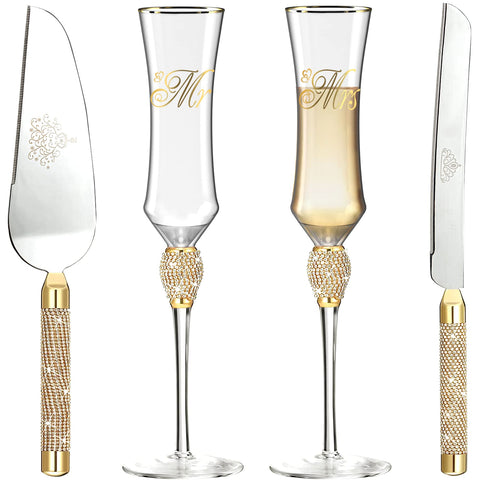 iooiluxry juego cuchillo pastel: cuchillo elegante para cortar pastel en la boda