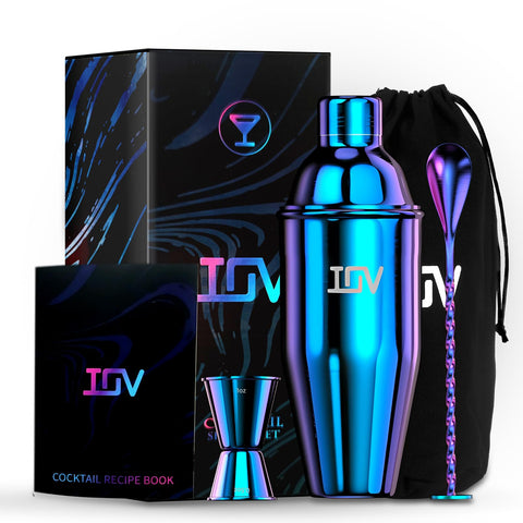 Coctelera IOV 24oz con colador integrado para cócteles en casa.