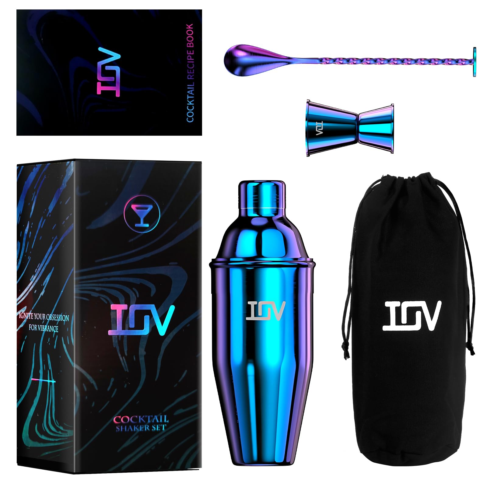 Medidores IOV 0.5oz y 1.0oz para dosis precisas.
