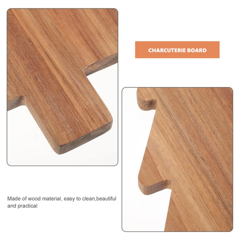 iplusmile Plato navideño de acacia, amplio espacio para ingredientes frescos