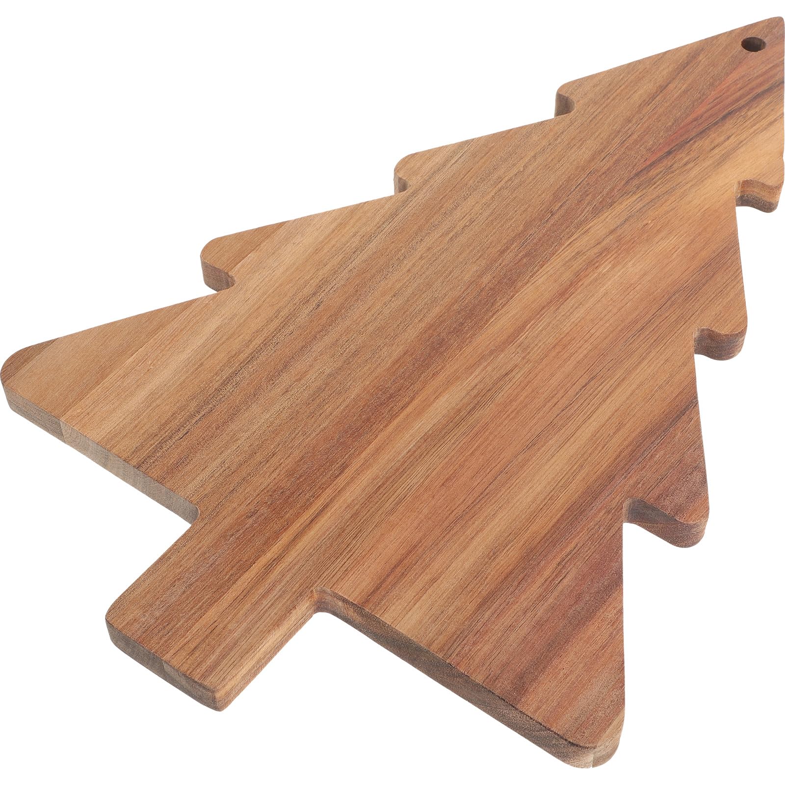 iplusmile Tabla corta árbol navideño de acacia, ideal para cortar quesos y decorar la mesa
