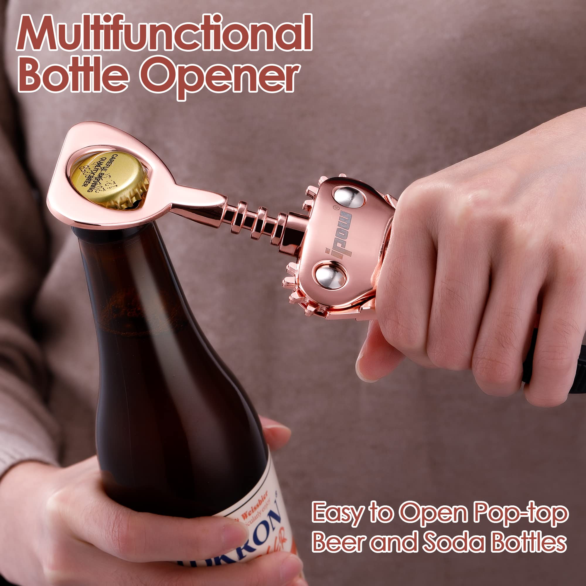 IPOW diseño de dos funciones abre vino y cerveza, útil en cocina.