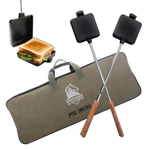 IPROUDER Prensa para sándwiches de campamento grande abierto: cocción uniforme para sándwiches.
