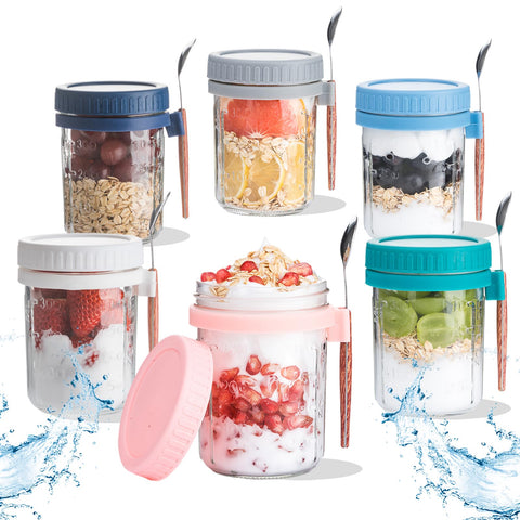 Ipukr tarros de vidrio transparentes 16 onzas para ver ingredientes y frescura.