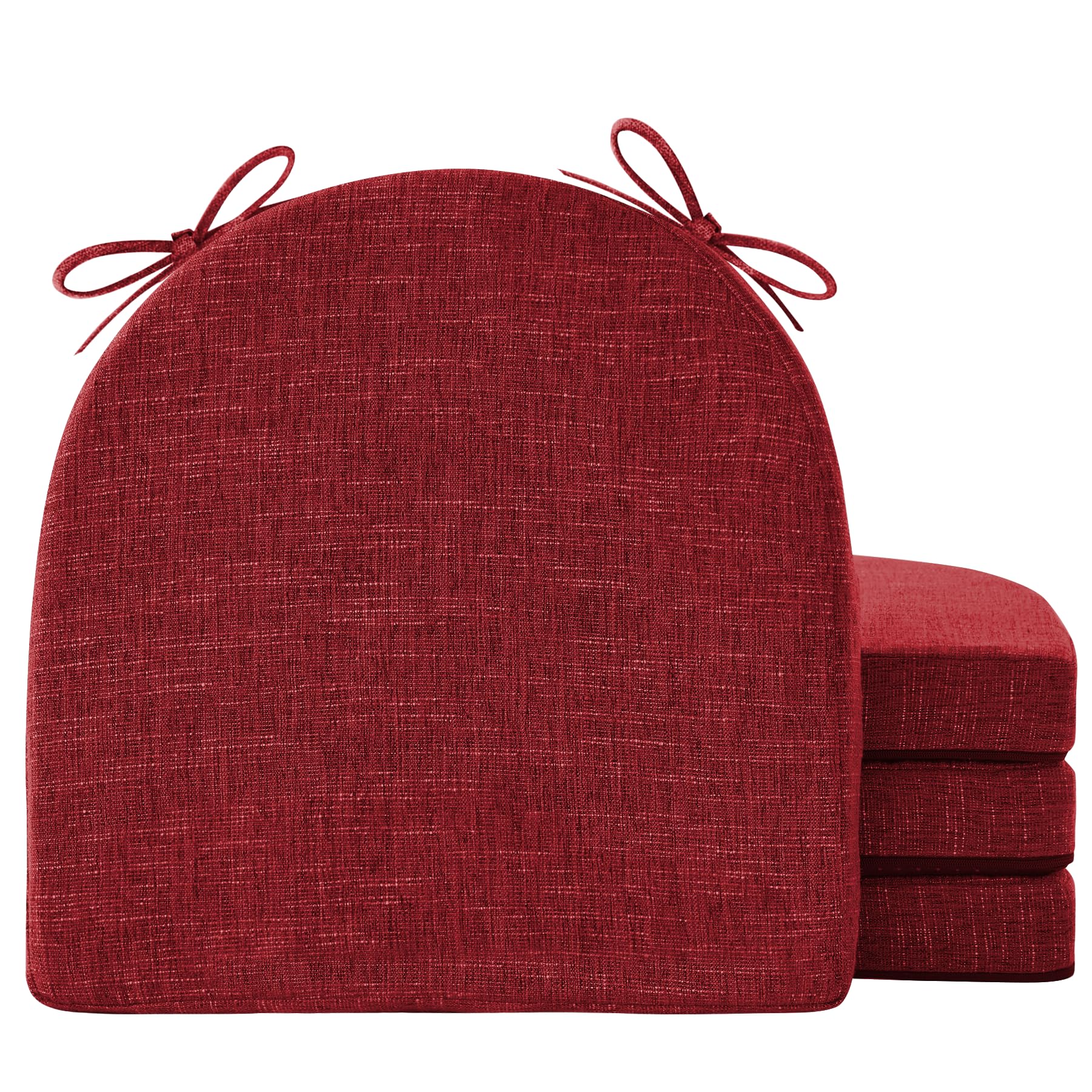 IPYNBAP almohadillas para silla de comedor rojas – juego de 4 para mayor comodidad.