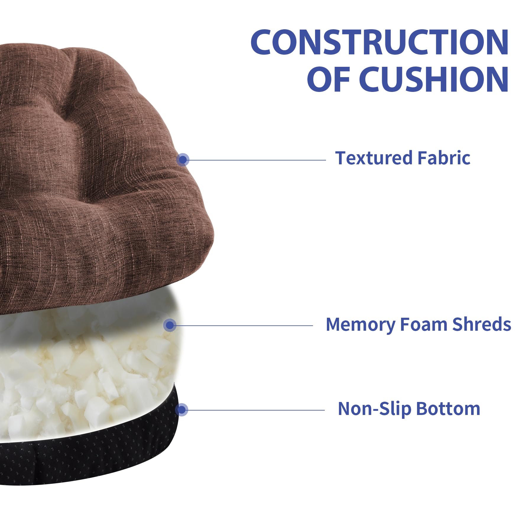 IPYNBAP cojin silla con lazos para evitar deslizamientos y mover menos.