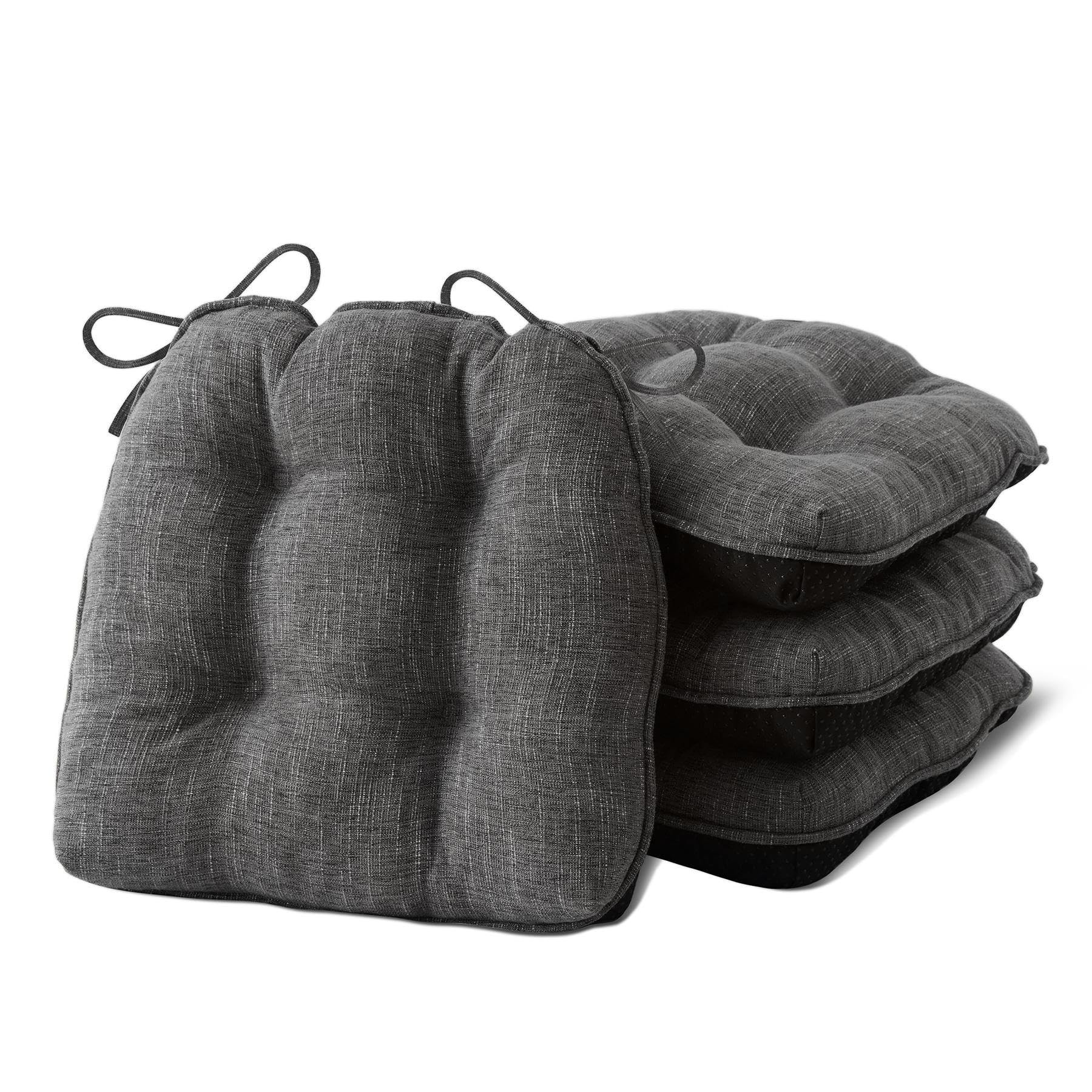 Cojines IPYNBAP para silla de comedor, cuatro piezas en negro, diseño tapizado para comodidad.