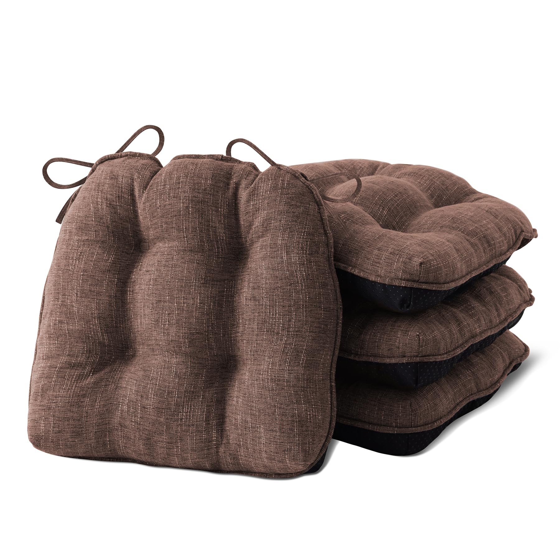 IPYNBAP cojines para silla comedor set de 4 en marrón brindan descanso cómodo.