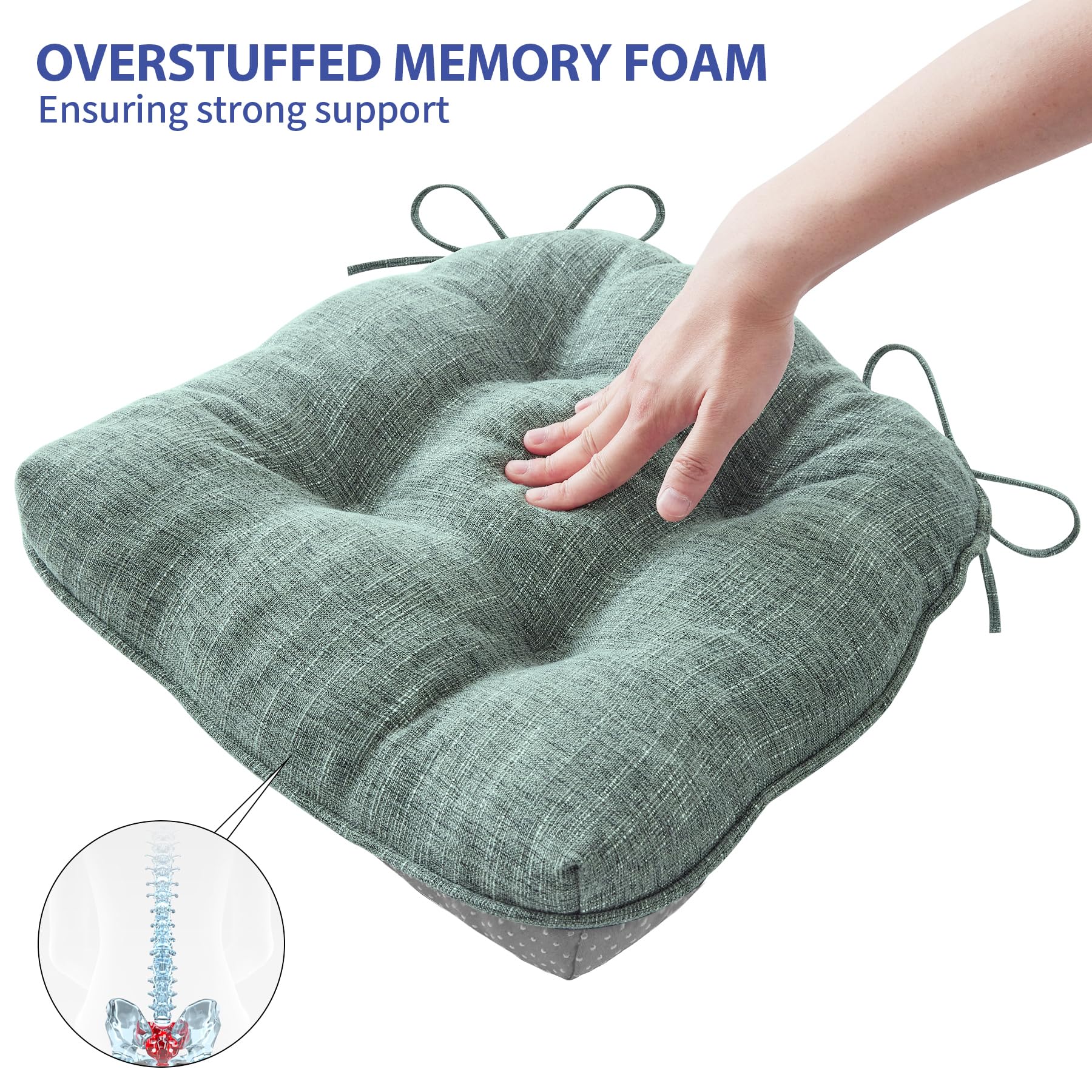 IPYNBAP almohadilla para silla con dimensiones 39x39x10 cm para la mayoría de asientos.